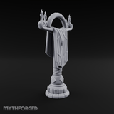 Candlelit Heraldic Banner Stand Miniature for Dungeons and Dragons, Pathfinder or other TTRPGs