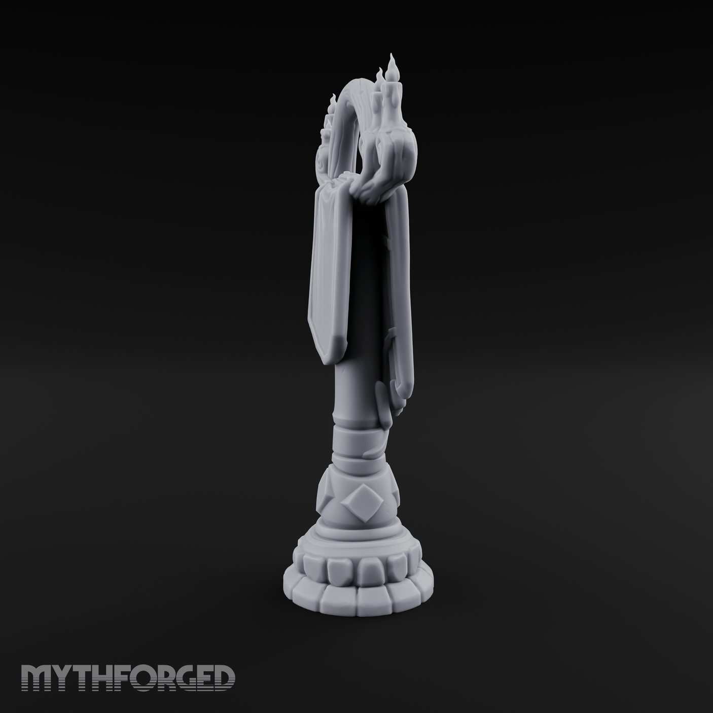 Candlelit Heraldic Banner Stand Miniature for Dungeons and Dragons, Pathfinder or other TTRPGs