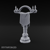 Candlelit Heraldic Banner Stand Miniature for Dungeons and Dragons, Pathfinder or other TTRPGs