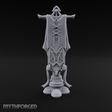 Silk-Draped Heraldic Banner Standard Miniature for Dungeons and Dragons, Pathfinder or other TTRPGs