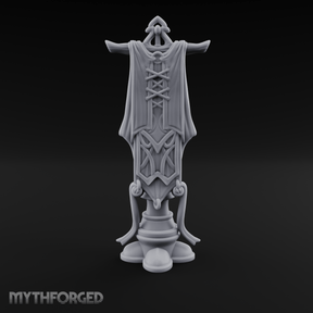 Silk-Draped Heraldic Banner Standard Miniature for Dungeons and Dragons, Pathfinder or other TTRPGs
