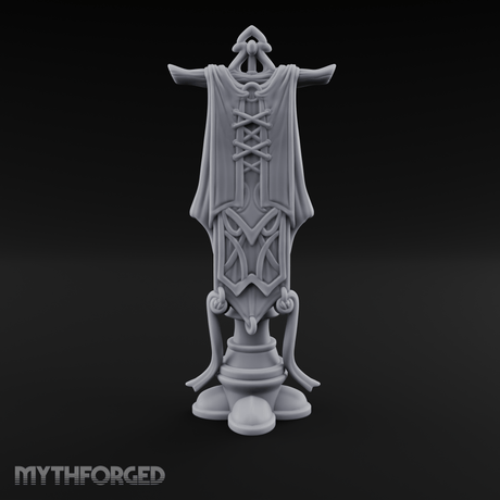 Silk-Draped Heraldic Banner Standard Miniature for Dungeons and Dragons, Pathfinder or other TTRPGs