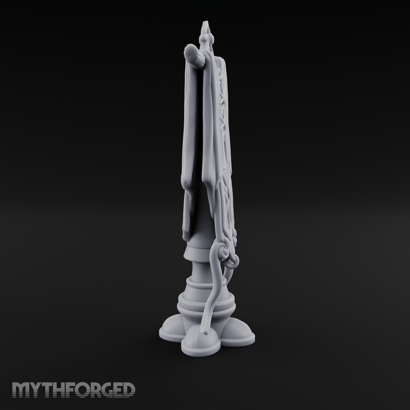 Silk-Draped Heraldic Banner Standard Miniature for Dungeons and Dragons, Pathfinder or other TTRPGs