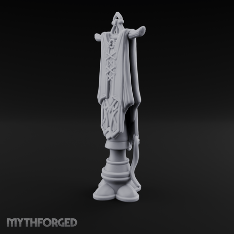 Silk-Draped Heraldic Banner Standard Miniature for Dungeons and Dragons, Pathfinder or other TTRPGs