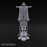 Silk-Draped Heraldic Banner Standard Miniature for Dungeons and Dragons, Pathfinder or other TTRPGs