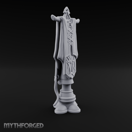 Silk-Draped Heraldic Banner Standard Miniature for Dungeons and Dragons, Pathfinder or other TTRPGs