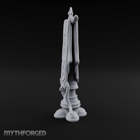 Silk-Draped Heraldic Banner Standard Miniature for Dungeons and Dragons, Pathfinder or other TTRPGs