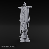 Silk-Draped Heraldic Banner Standard Miniature for Dungeons and Dragons, Pathfinder or other TTRPGs
