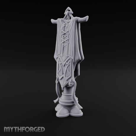Silk-Draped Heraldic Banner Standard Miniature for Dungeons and Dragons, Pathfinder or other TTRPGs