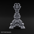 Spiraling-Pedestal Sunburst Clock Miniature for Dungeons and Dragons, Pathfinder or other TTRPGs