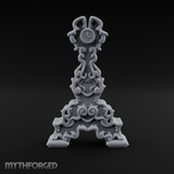 Spiraling-Pedestal Sunburst Clock Miniature for Dungeons and Dragons, Pathfinder or other TTRPGs