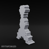 Spiraling-Pedestal Sunburst Clock Miniature for Dungeons and Dragons, Pathfinder or other TTRPGs