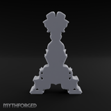 Spiraling-Pedestal Sunburst Clock Miniature for Dungeons and Dragons, Pathfinder or other TTRPGs
