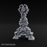 Spiraling-Pedestal Sunburst Clock Miniature for Dungeons and Dragons, Pathfinder or other TTRPGs