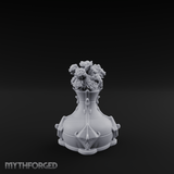 Porcelain-Crested Flower Arrangement Vase Miniature for Dungeons and Dragons, Pathfinder or other TTRPGs