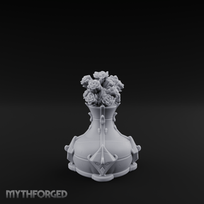 Porcelain-Crested Flower Arrangement Vase Miniature for Dungeons and Dragons, Pathfinder or other TTRPGs