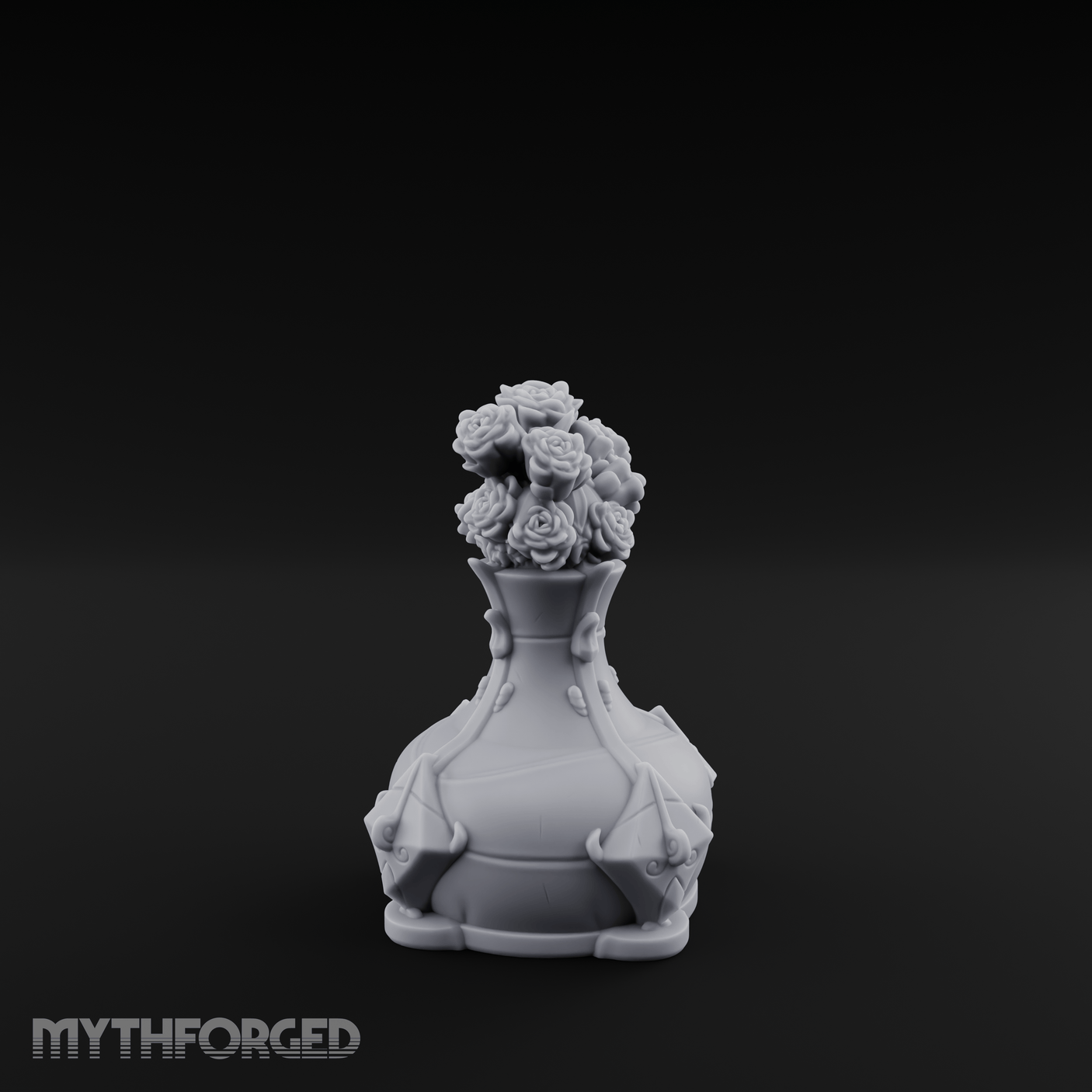 Porcelain-Crested Flower Arrangement Vase Miniature for Dungeons and Dragons, Pathfinder or other TTRPGs