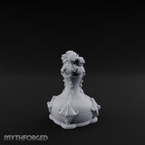 Porcelain-Crested Flower Arrangement Vase Miniature for Dungeons and Dragons, Pathfinder or other TTRPGs