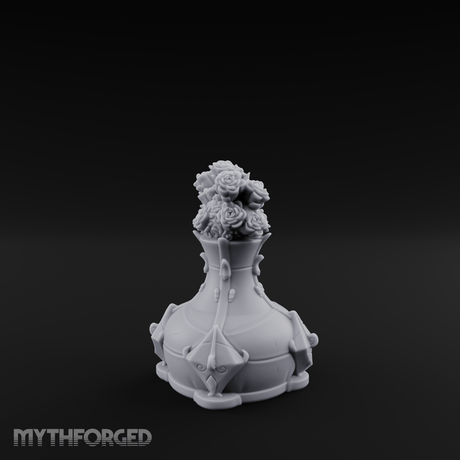 Porcelain-Crested Flower Arrangement Vase Miniature for Dungeons and Dragons, Pathfinder or other TTRPGs