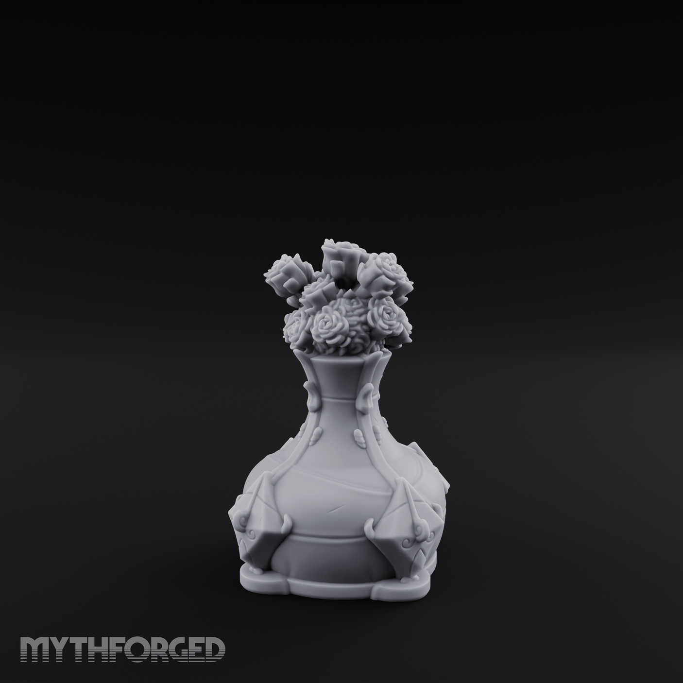Porcelain-Crested Flower Arrangement Vase Miniature for Dungeons and Dragons, Pathfinder or other TTRPGs