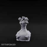 Porcelain-Crested Flower Arrangement Vase Miniature for Dungeons and Dragons, Pathfinder or other TTRPGs