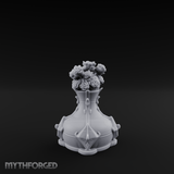 Porcelain-Crested Flower Arrangement Vase Miniature for Dungeons and Dragons, Pathfinder or other TTRPGs