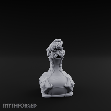 Porcelain-Crested Flower Arrangement Vase Miniature for Dungeons and Dragons, Pathfinder or other TTRPGs