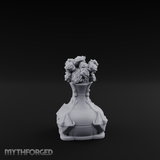 Porcelain-Crested Flower Arrangement Vase Miniature for Dungeons and Dragons, Pathfinder or other TTRPGs