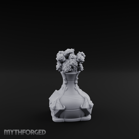 Porcelain-Crested Flower Arrangement Vase Miniature for Dungeons and Dragons, Pathfinder or other TTRPGs