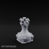 Porcelain-Crested Flower Arrangement Vase Miniature for Dungeons and Dragons, Pathfinder or other TTRPGs