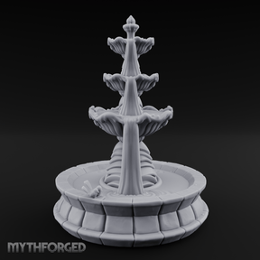 Tiered-Shell Ballroom Fountain Miniature for Dungeons and Dragons, Pathfinder or other TTRPGs