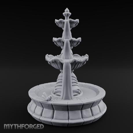 Tiered-Shell Ballroom Fountain Miniature for Dungeons and Dragons, Pathfinder or other TTRPGs