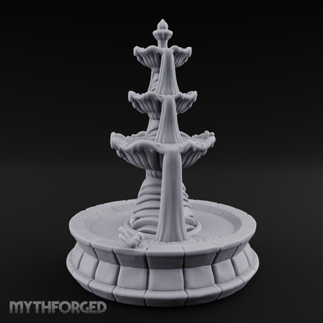 Tiered-Shell Ballroom Fountain Miniature for Dungeons and Dragons, Pathfinder or other TTRPGs