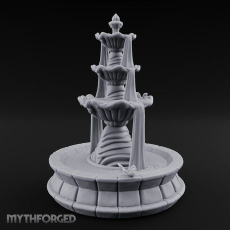 Tiered-Shell Ballroom Fountain Miniature for Dungeons and Dragons, Pathfinder or other TTRPGs