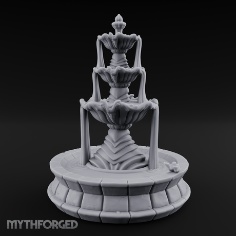 Tiered-Shell Ballroom Fountain Miniature for Dungeons and Dragons, Pathfinder or other TTRPGs