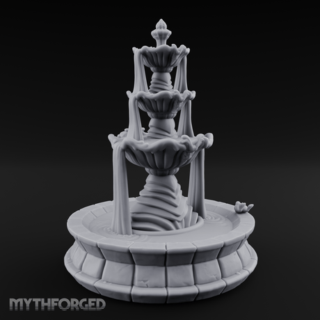 Tiered-Shell Ballroom Fountain Miniature for Dungeons and Dragons, Pathfinder or other TTRPGs