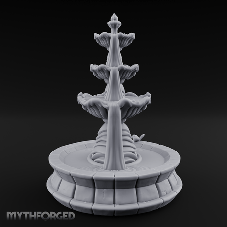 Tiered-Shell Ballroom Fountain Miniature for Dungeons and Dragons, Pathfinder or other TTRPGs