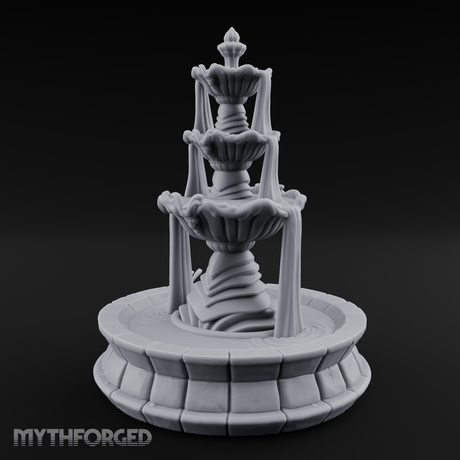 Tiered-Shell Ballroom Fountain Miniature for Dungeons and Dragons, Pathfinder or other TTRPGs