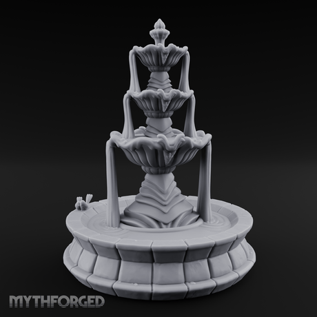 Tiered-Shell Ballroom Fountain Miniature for Dungeons and Dragons, Pathfinder or other TTRPGs