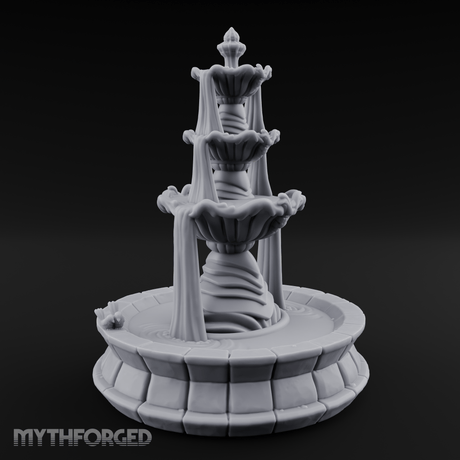 Tiered-Shell Ballroom Fountain Miniature for Dungeons and Dragons, Pathfinder or other TTRPGs