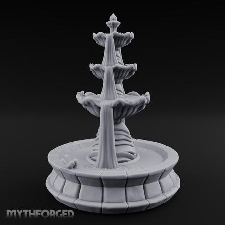 Tiered-Shell Ballroom Fountain Miniature for Dungeons and Dragons, Pathfinder or other TTRPGs