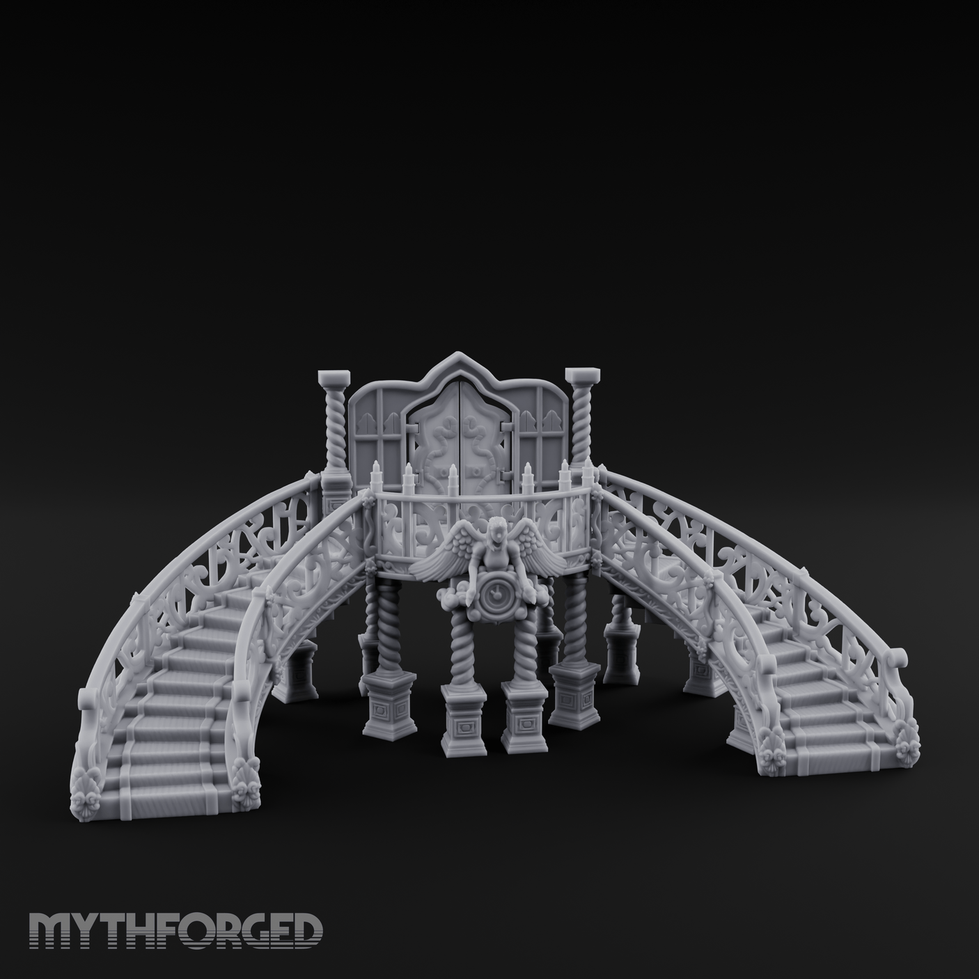 Grand-Arched Ballroom Staircase Miniature for Dungeons and Dragons, Pathfinder or other TTRPGs