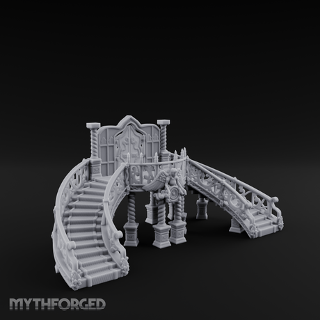 Grand-Arched Ballroom Staircase Miniature for Dungeons and Dragons, Pathfinder or other TTRPGs