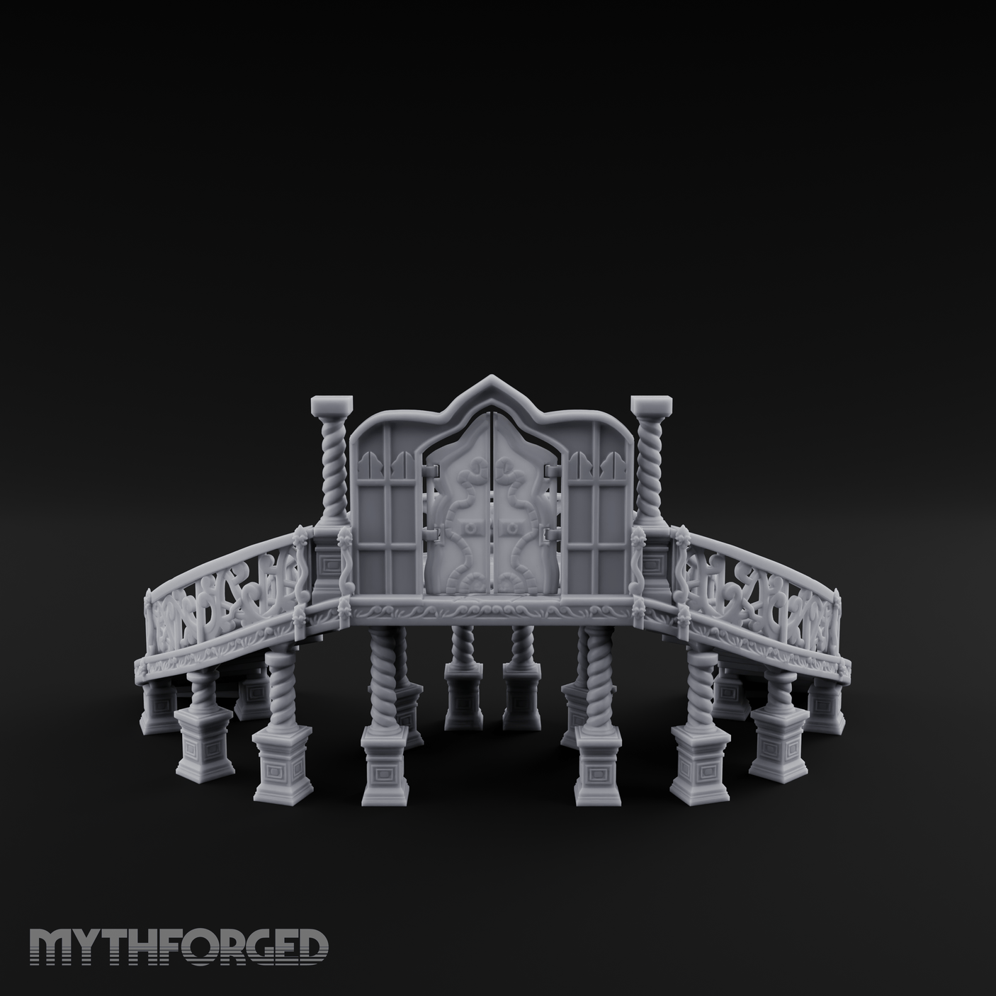 Grand-Arched Ballroom Staircase Miniature for Dungeons and Dragons, Pathfinder or other TTRPGs