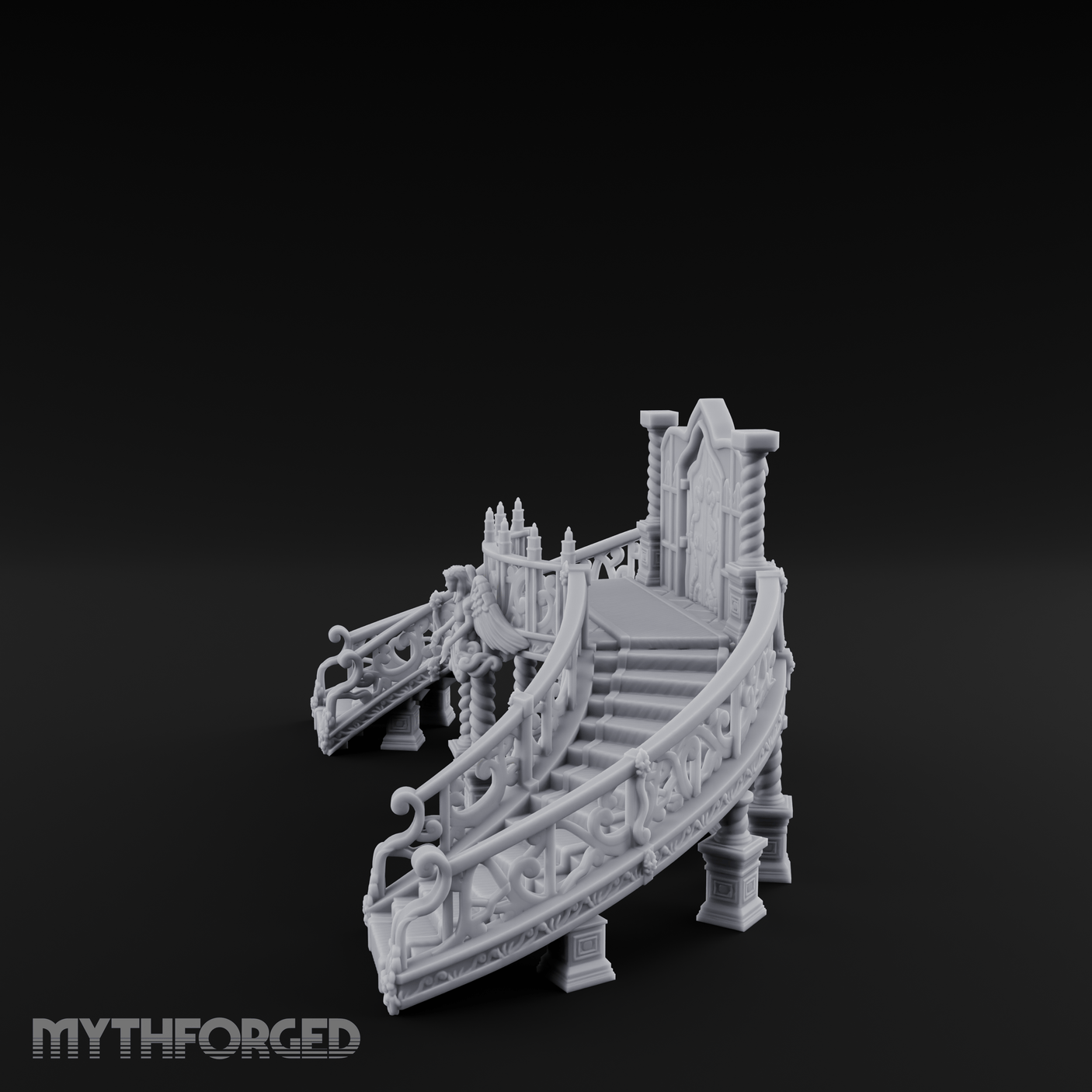 Grand-Arched Ballroom Staircase Miniature for Dungeons and Dragons, Pathfinder or other TTRPGs