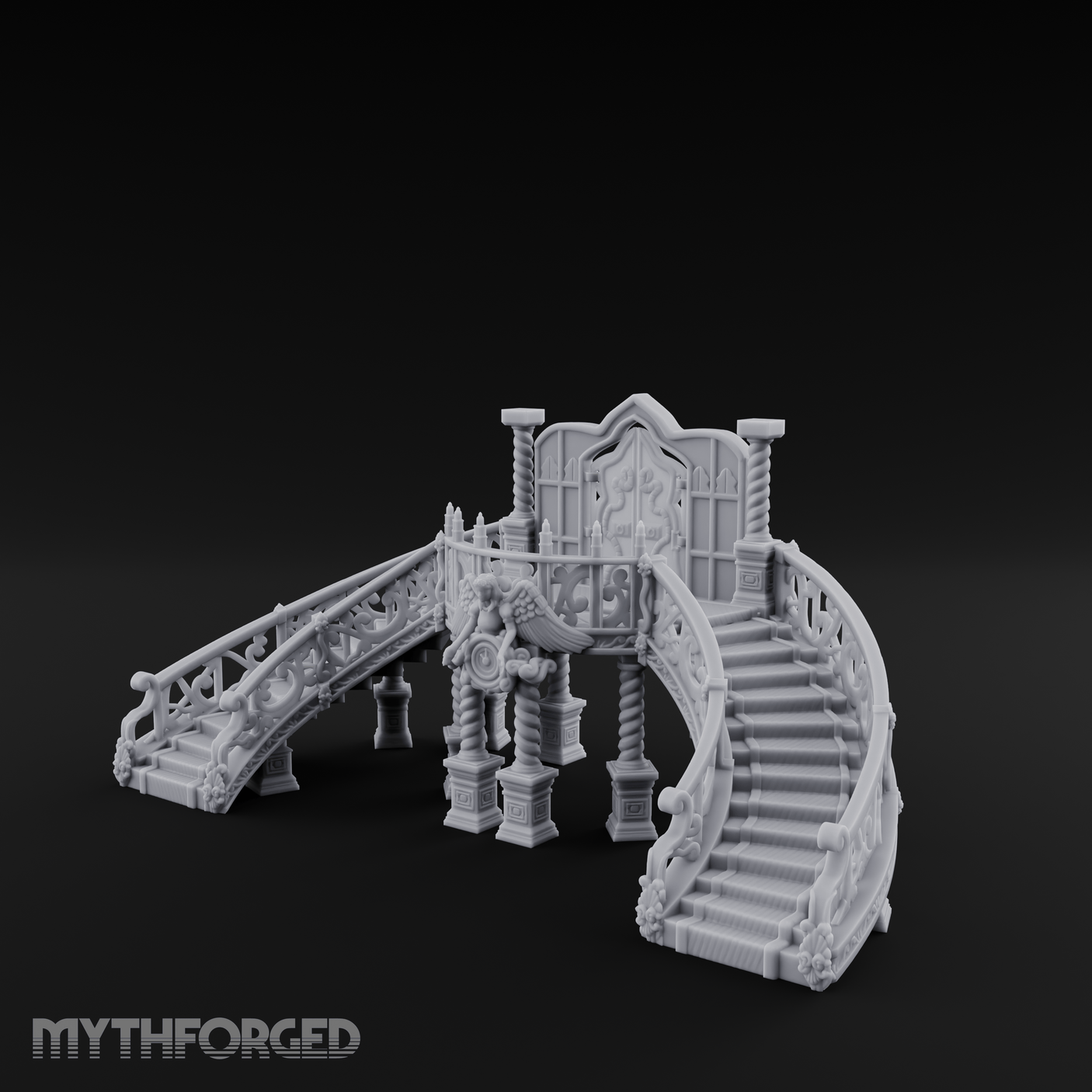 Grand-Arched Ballroom Staircase Miniature for Dungeons and Dragons, Pathfinder or other TTRPGs