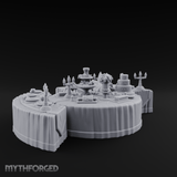 Opulent-Spread Banquet Table Display Miniature for Dungeons and Dragons, Pathfinder or other TTRPGs