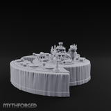 Opulent-Spread Banquet Table Display Miniature for Dungeons and Dragons, Pathfinder or other TTRPGs