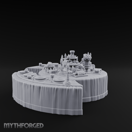 Opulent-Spread Banquet Table Display Miniature for Dungeons and Dragons, Pathfinder or other TTRPGs