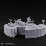 Opulent-Spread Banquet Table Display Miniature for Dungeons and Dragons, Pathfinder or other TTRPGs